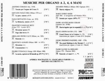 CD Arturo Sacchetti: Musiche Per Organo A 2, 4, 6 Mani