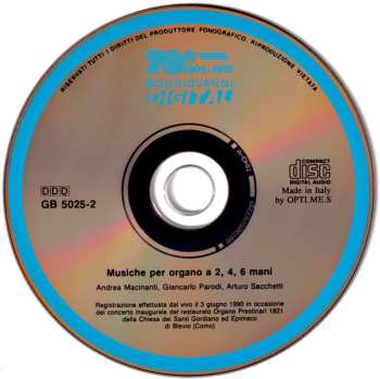 CD Arturo Sacchetti: Musiche Per Organo A 2, 4, 6 Mani