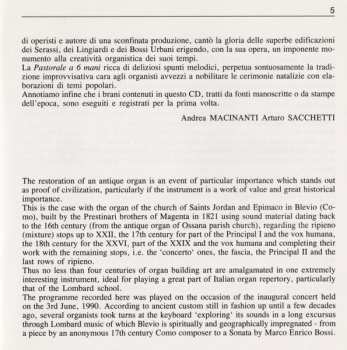 CD Arturo Sacchetti: Musiche Per Organo A 2, 4, 6 Mani