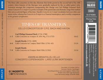 CD Concerto Copenhagen: Times Of Transition (Cello Concertos By C.P.E. Bach And Haydn)