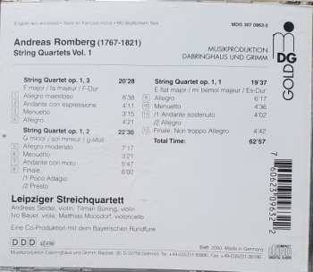 CD Andreas Romberg: String Quartets Op.1 Volume 1