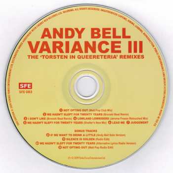 CD Andy Bell: Variance III (The ‘Torsten In Queereteria’ Remixes) LTD
