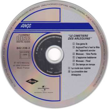 CD Ange: Le Cimetière Des Arlequins