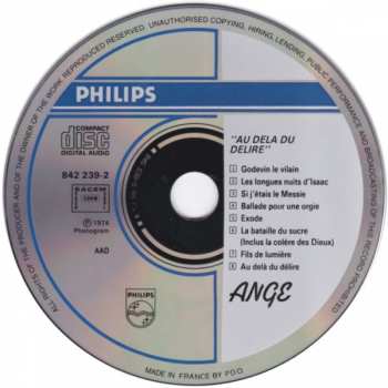 CD Ange: Au-delà Du Délire