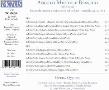 2CD Angelo Michele Besseghi: Sonate Da Camera Op. I
