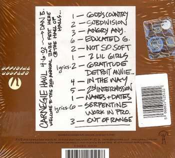 CD Ani DiFranco: Carnegie Hall 4.6.02