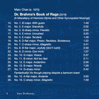 CD Ann DuHamel: Rückblick: New Piano Music Inspired By Brahms