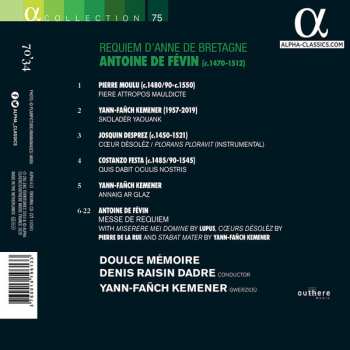 CD Antoine De Fevin: Requiem D'Anne De Bretagne