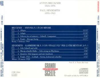 CD Paul Hindemith: Bruckner: Symphony N.1. Hindemith: Kammermusik N.1