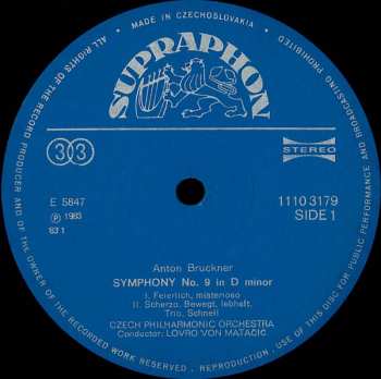LP The Czech Philharmonic Orchestra: Symphony No.9