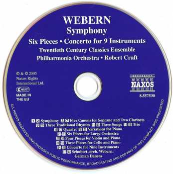 CD Philharmonia Orchestra: Symphony / Six Pieces • Concerto For 9 Instruments