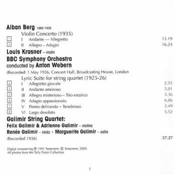 CD Alban Berg: Violin Concerto • Lyric Suite