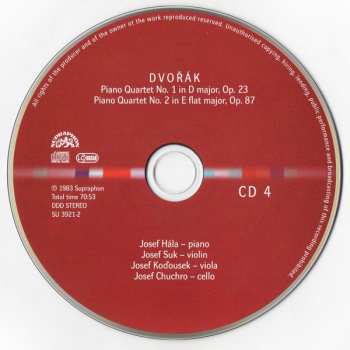 4CD/Dobozkészlet Antonín Dvořák: Chamber Works - Piano Quartets & Quintets - String Quintets & Sextet