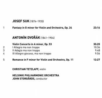 SACD Antonín Dvořák: Fantasy In G Minor / Violin Concerto In A Minor / Romance