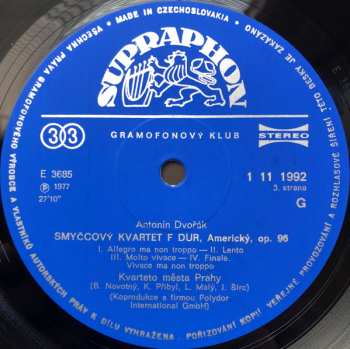 3LP/Dobozkészlet Antonín Dvořák: Smyčcové Kvartety