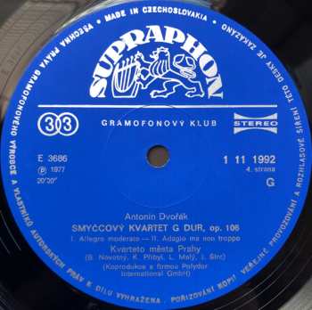 3LP/Dobozkészlet Antonín Dvořák: Smyčcové Kvartety