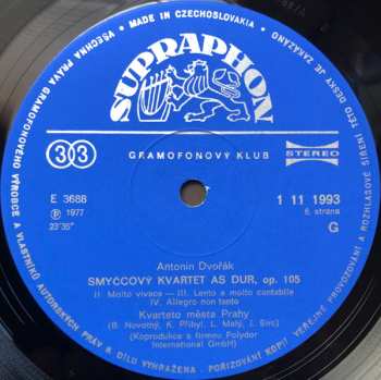 3LP/Dobozkészlet Antonín Dvořák: Smyčcové Kvartety