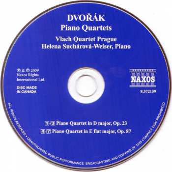 CD Antonín Dvořák: Piano Quartets