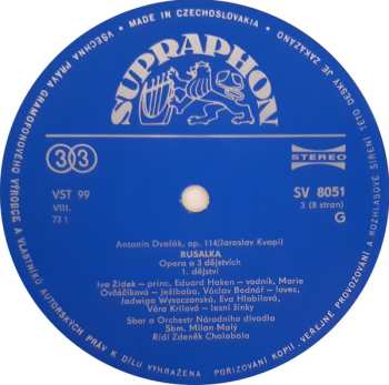 4LP/Dobozkészlet Antonín Dvořák: Rusalka, Op. 114