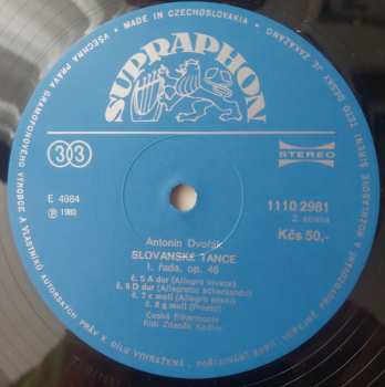2LP Antonín Dvořák: Slovanské Tance = Slavonic Dances = Slawische Tänze = Danses Slaves
