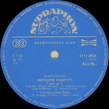 3LP/Dobozkészlet Antonín Dvořák: Smyčcové Kvartety /3 (4xLP + BOX + BOOKLET)