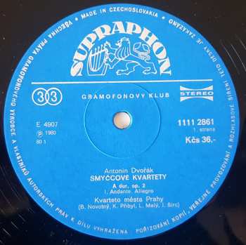 4LP/Dobozkészlet Antonín Dvořák: Smyčcové Kvartety /4