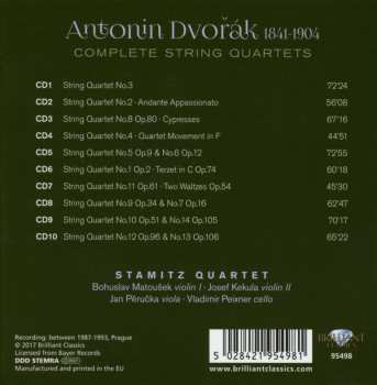 10CD/Dobozkészlet Antonín Dvořák: Complete String Quartets
