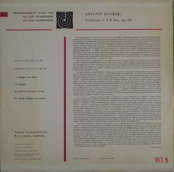 LP Antonín Dvořák: Symphony Č. 6 D. Dur Opus 60 