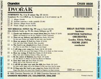 CD Antonín Dvořák: Symphony No. 4 (In D Minor Op. 13) / Biblical Songs (Song Cycle For Baritone & Orchestra Op. 99)
