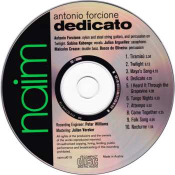CD Antonio Forcione: Dedicato