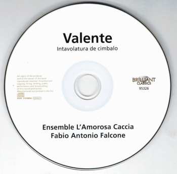 CD Antonio Valente: Intavolatura De Cimbalo