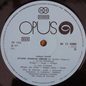 LP Antonio Vivaldi: Le Quattro Stagioni