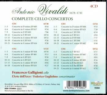 4CD/Dobozkészlet Antonio Vivaldi: Complete Cello Concertos