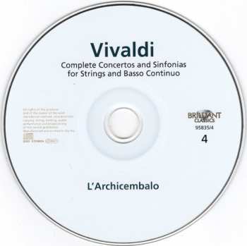 4CD/Dobozkészlet Antonio Vivaldi: Complete Concertos And Sinfonias For Strings And Basso Continuo