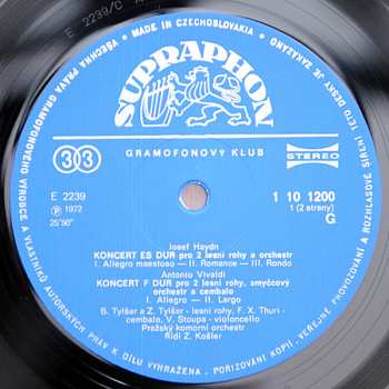 LP Joseph Haydn: Koncerty Pro Dva Lesní Rohy A Orchstr