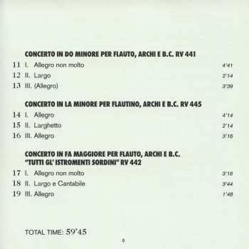 CD Antonio Vivaldi: Concerti Per Flauto
