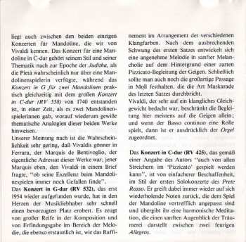 CD Antonio Vivaldi: Concerti Per Mandolini RV 93, 425, 532 & 558