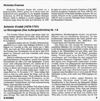 CD Antonio Vivaldi: La Stravaganza, Vol. 1