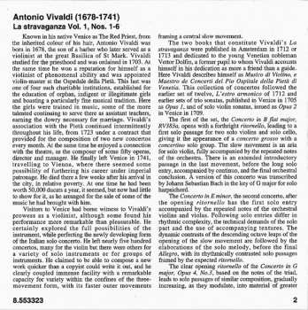 CD Antonio Vivaldi: La Stravaganza, Vol. 1