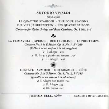 CD Antonio Vivaldi: The Four Seasons