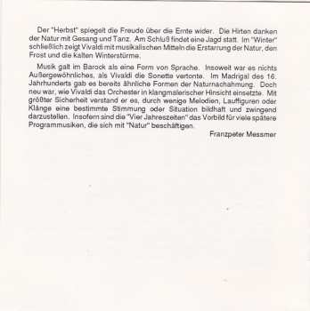 CD Antonio Vivaldi: The Four Seasons, Concerto Alla Rustica In G, RV 151