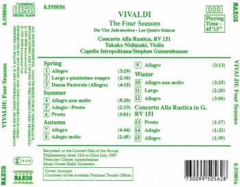 CD Antonio Vivaldi: The Four Seasons, Concerto Alla Rustica, RV 151