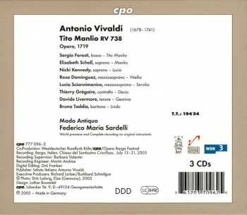 3CD/Dobozkészlet Antonio Vivaldi: Tito Manlio