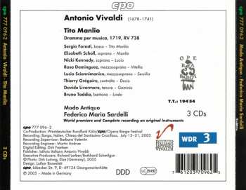 3CD/Dobozkészlet Antonio Vivaldi: Tito Manlio