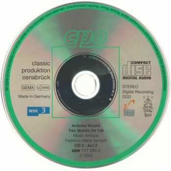 3CD/Dobozkészlet Antonio Vivaldi: Tito Manlio