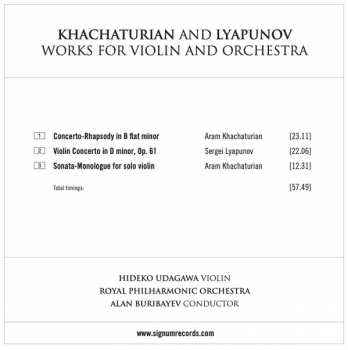 CD The Royal Philharmonic Orchestra: Concerto-Rhapsody, Sonata-Monologue For Solo Violin, Violin Concerto