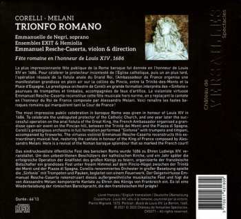 CD Arcangelo Corelli: Trionfo Romano (Fête Romaine En L'Honneur de Louis XIV)