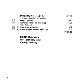 CD BBC Philharmonic: Symphony No. 2 / A Dream On The Volga / Suite No. 3 'Variations' / Nal And Damayanti / Intermezzo