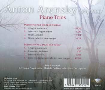 CD Anton Stepanovich Arensky: Piano Trios