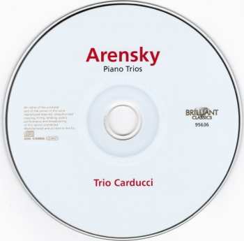 CD Anton Stepanovich Arensky: Piano Trios